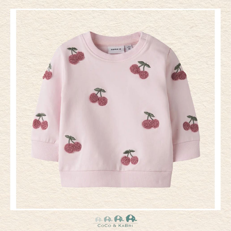 Name It: Baby Girl Pink Cherries Sweatshirt, CoCo & KaBri Children's Boutique