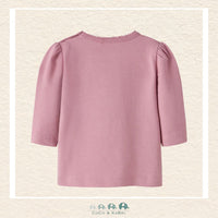 Back view of the pink unicorn sweatshirt showcasing the high-quality construction and the comfortable, relaxed fit through the torso
