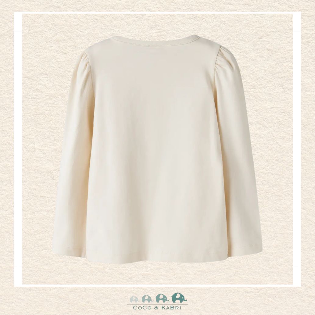 Back view of the white unicorn shirt showcasing the clean, high-quality construction and the soft, breathable fit through the shoulders