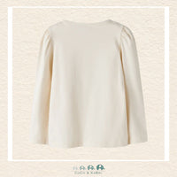 Back view of the white unicorn shirt showcasing the clean, high-quality construction and the soft, breathable fit through the shoulders