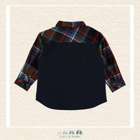 🇨🇦 Nano: Baby Boy Blue Plaid Button Up Shirt, CoCo & KaBri Children's Boutique, Brooks Alberta Canada