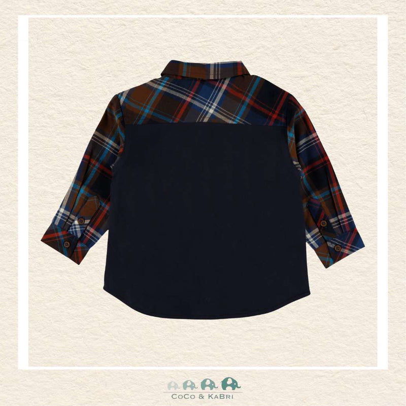 🇨🇦 Nano: Baby Boy Blue Plaid Button Up Shirt, CoCo & KaBri Children's Boutique, Brooks Alberta Canada