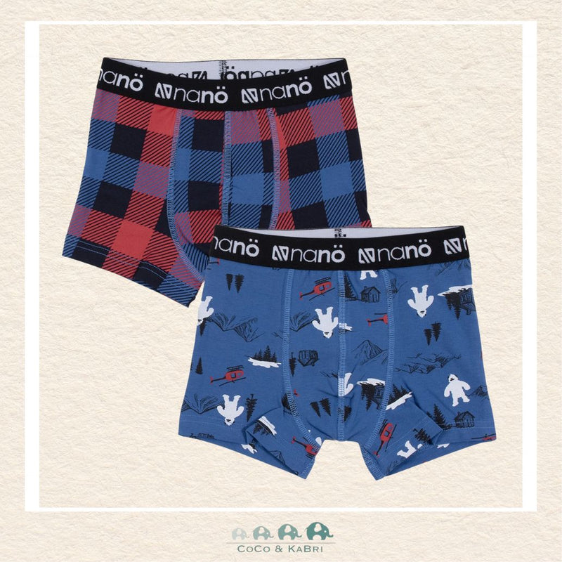 🇨🇦 Nano Boys Blue Boxers 2 Pack (Yeti & Plaid), CoCo & KaBri Children's Boutique