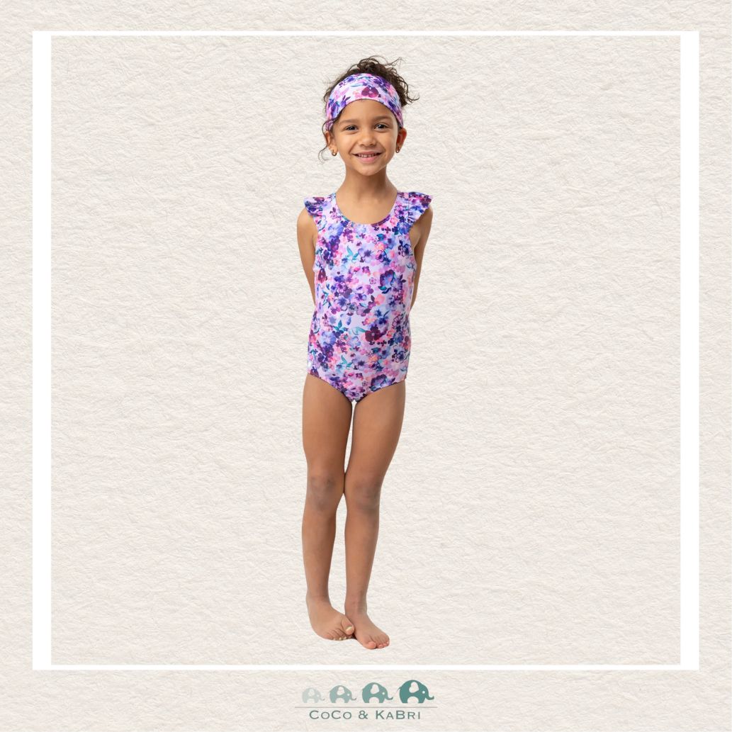 🇨🇦 Nano Girls One Piece Swimsuit - Purple Floral, CoCo & KaBri Children's Boutique