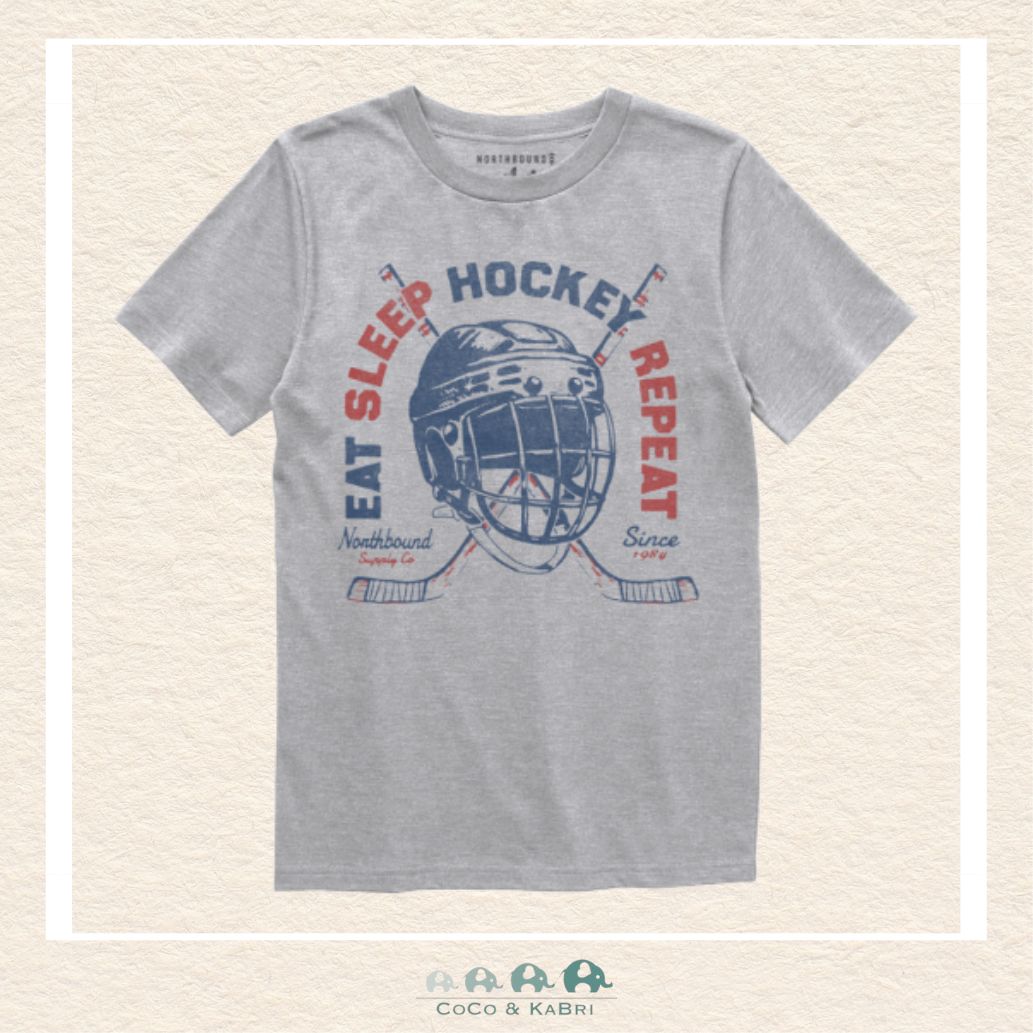 🇨🇦 Northbound Supply Co: Youth Eat, Sleep, Hockey T-Shirt, CoCo & KaBri Children's Boutique, Brooks Alberta Canada
