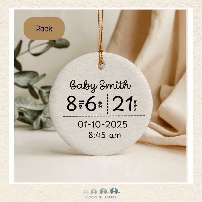 Ornament - Baby (Front & Back) Made To Order, CoCo & KaBri Children's Boutique