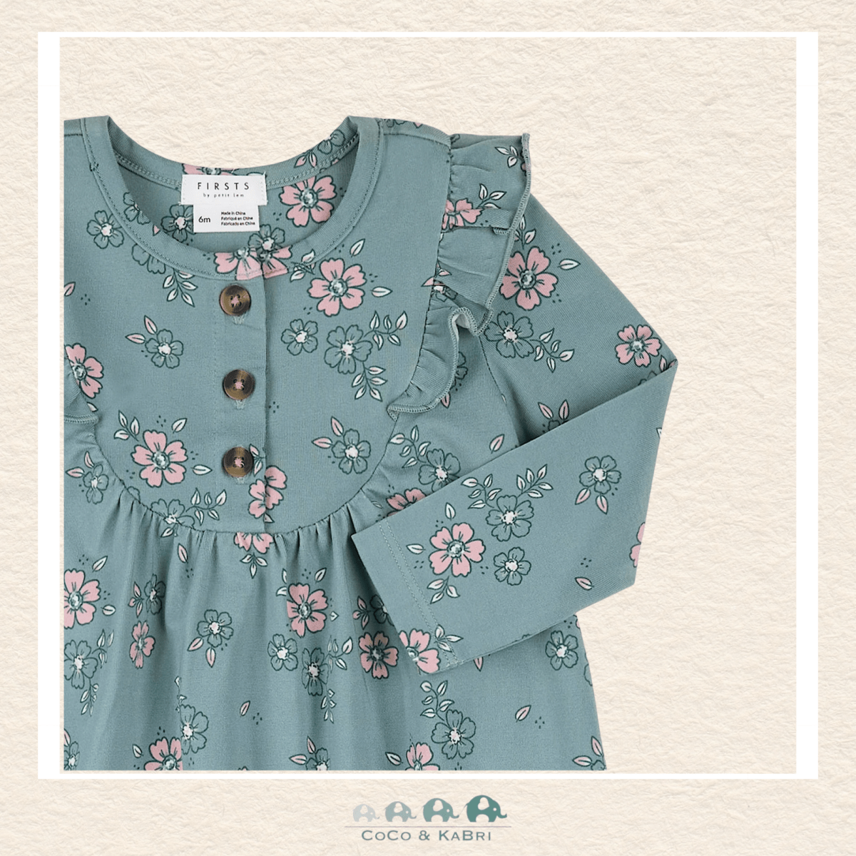 🇨🇦 Petit Lem: Baby Girl 2 Piece Turquoise Dress & Cream Leggings, CoCo & KaBri Children's Boutique, Brooks Alberta Canada