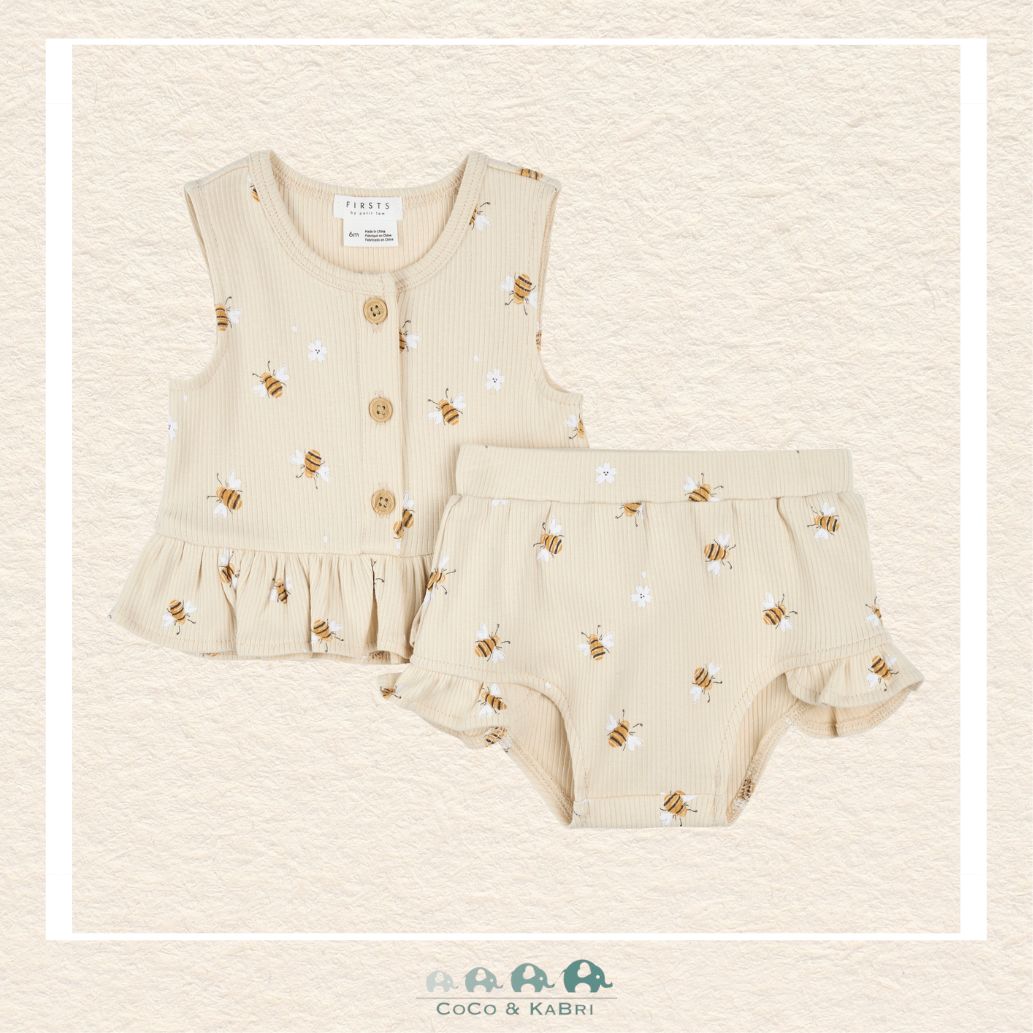 Petit Lem: Baby Girl Bumblee Bee Two Piece Sleeveless Shirt & Shorts, CoCo & KaBri Children's Boutique, Brooks Alberta Canada