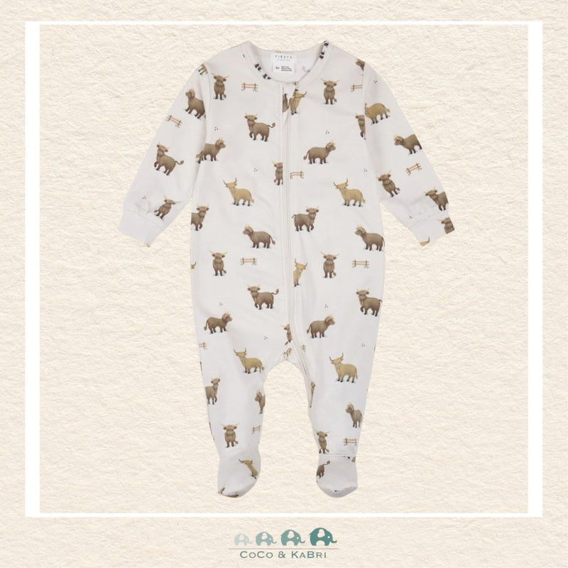 🇨🇦 Petit Lem: Beige Highland Cow Sleeper, CoCo & KaBri Children's Boutique, Brooks Alberta Canada