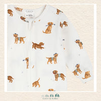 Petit Lem: Golf Pups Print on Off - White Sleeper, CoCo & KaBri Children's Boutique, Brooks Alberta Canada