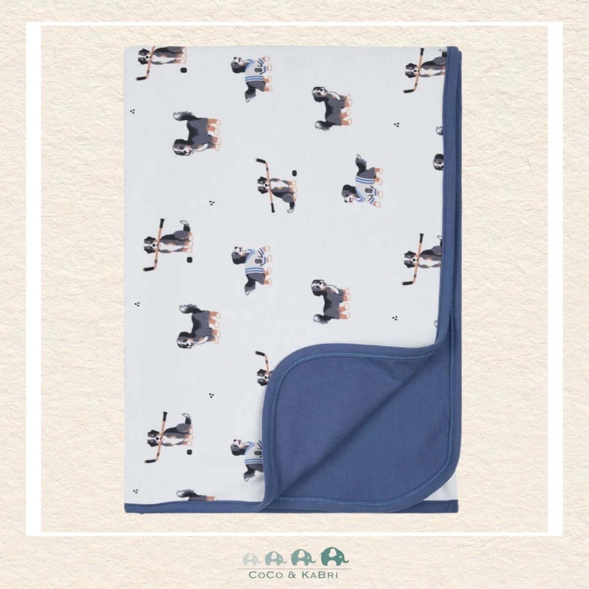 Petit Lem: Hockey Bermese Mountain Dog Blanket, CoCo & KaBri Children's Boutique, Brooks Alberta Canada