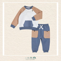 Petit Lem: Mocha & Indigo Color Block Outfit Set, CoCo & KaBri Children's Boutique, Brooks Alberta Canada