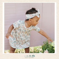 Petit Lem: Spring Flowers Print on Creme Bodysuit Dress, CoCo & KaBri Children's Boutique