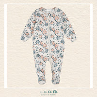 Petit Lem: Spring Flowers Print on Creme Sleeper, CoCo & KaBri Children's Boutique