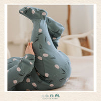 Petit Lem: Tulips Print on Sea Blue Ribbed Sleeper, CoCo & KaBri Children's Boutique