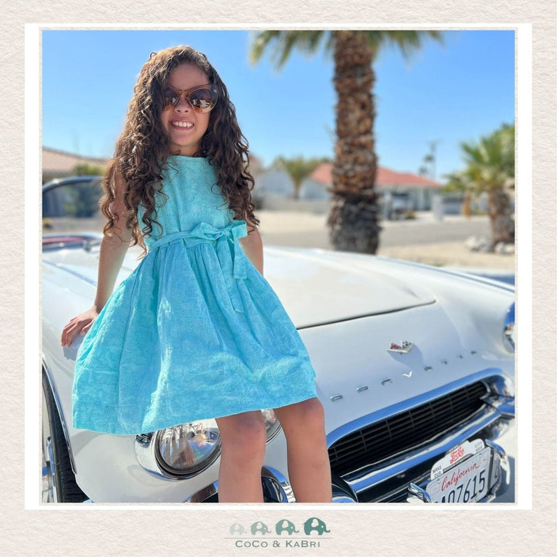 Poppet & Fox 50's Petticoat Teal Dress with Embroidered Butterflies, CoCo & KaBri Children's Boutique