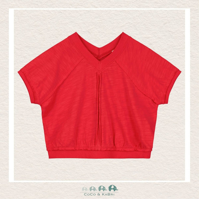 Poppet & Fox Girls Red Crop Tshirt, CoCo & KaBri Children's Boutique