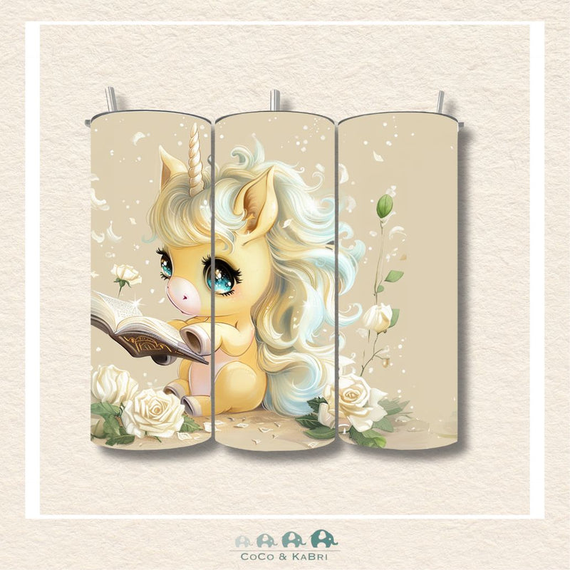 Reading Unicorn 20 oz Stainless Steel Tumbler (Can be customized with name), CoCo & KaBri Children's Boutique