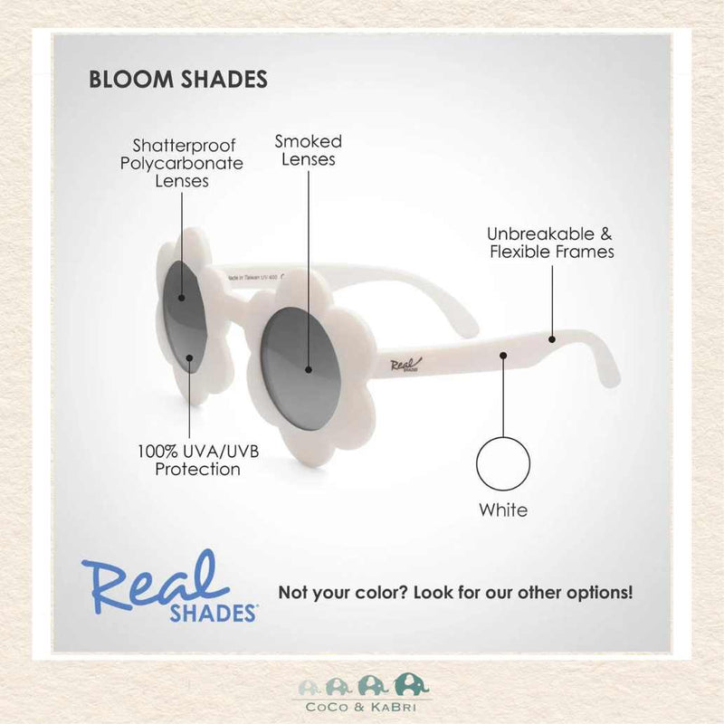 Real Shades: Bloom Unbreakable UV Sunglasses, White, CoCo & KaBri Children's Boutique