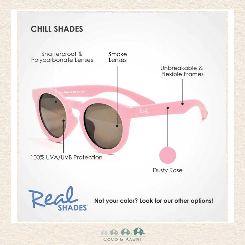 Real Shades: Chill Unbreakable UV Fashion Sunglasses, Dusty Rose, CoCo & KaBri Children's Boutique