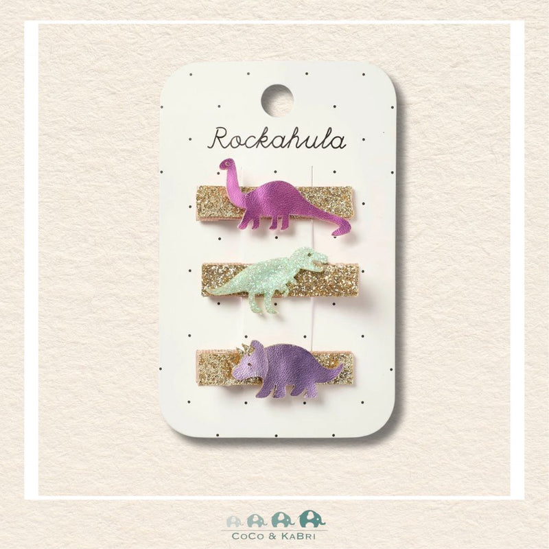 Rockahula: Shimmer Dinosaur Bar Clips, CoCo & KaBri Children's Boutique
