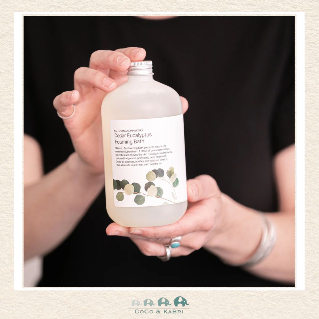 Saltspring Soapworks: Cedar Eucalyptus Foaming Bath (500ml), CoCo & KaBri Children's Boutique, Brooks Alberta Canada