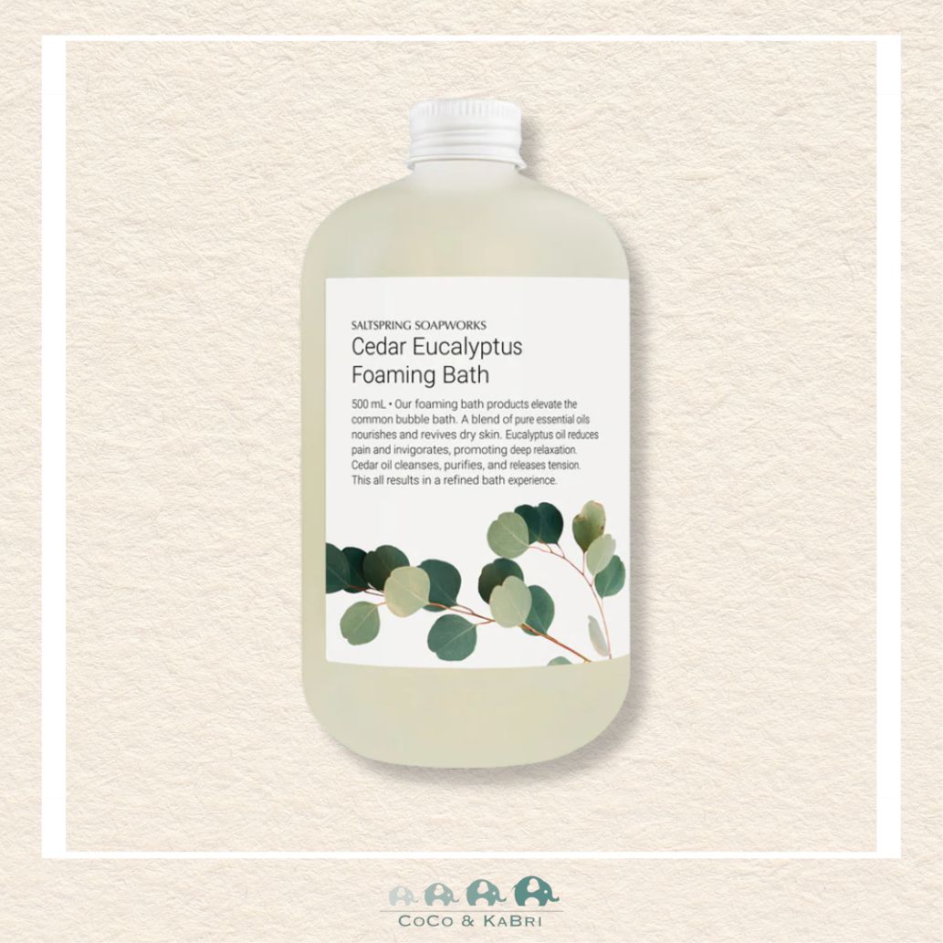 Saltspring Soapworks: Cedar Eucalyptus Foaming Bath (500ml), CoCo & KaBri Children's Boutique, Brooks Alberta Canada