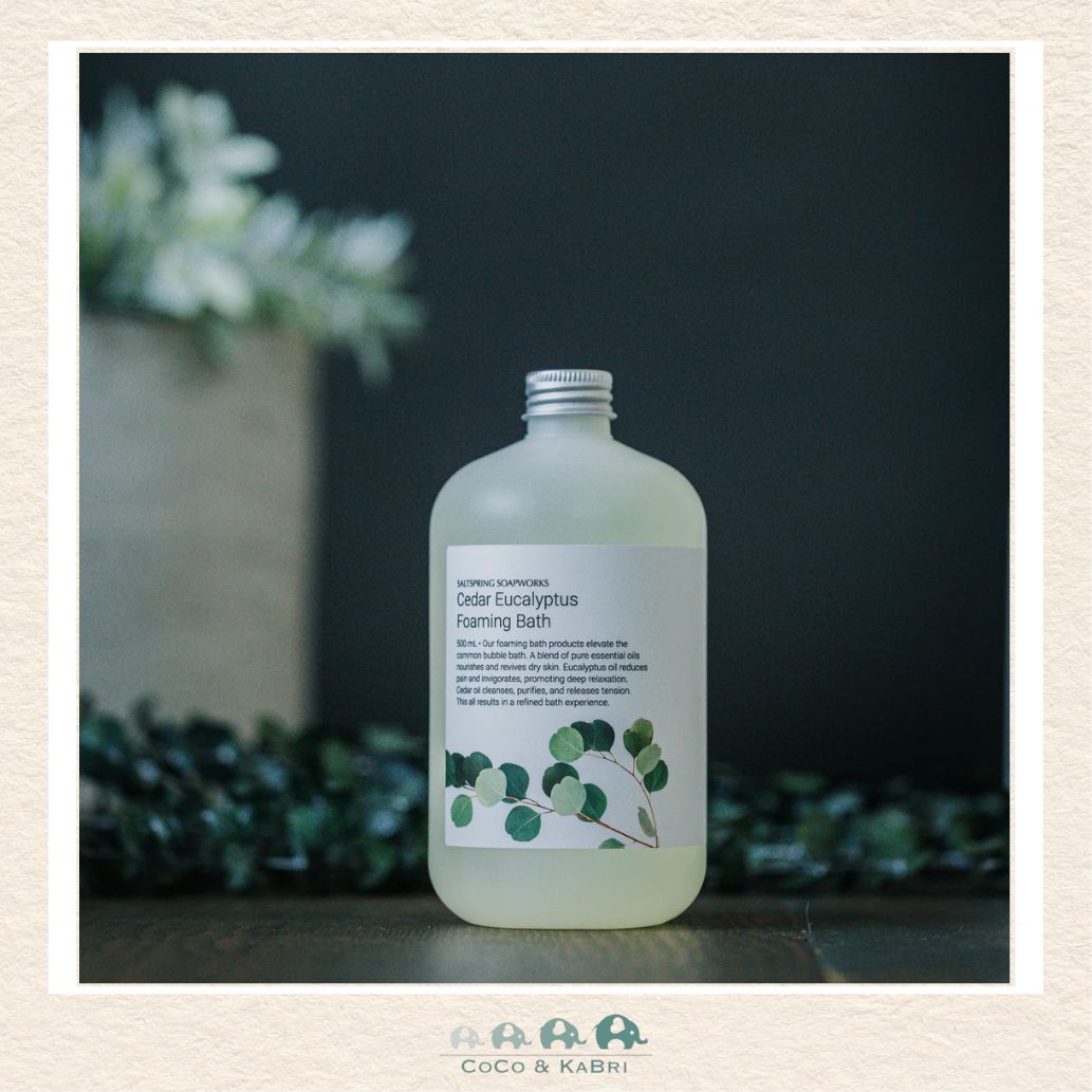 Saltspring Soapworks: Cedar Eucalyptus Foaming Bath (500ml), CoCo & KaBri Children's Boutique, Brooks Alberta Canada