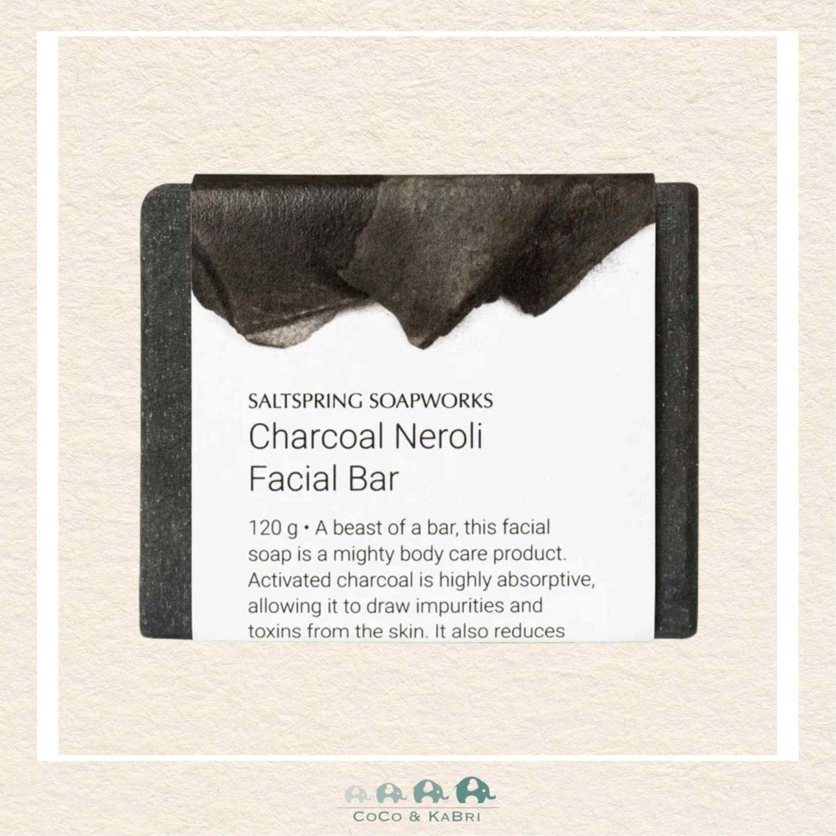 🇨🇦 Saltspring Soapworks: Charcoal Neroli Facial Soap Bar, CoCo & KaBri Children's Boutique, Brooks Alberta Canada
