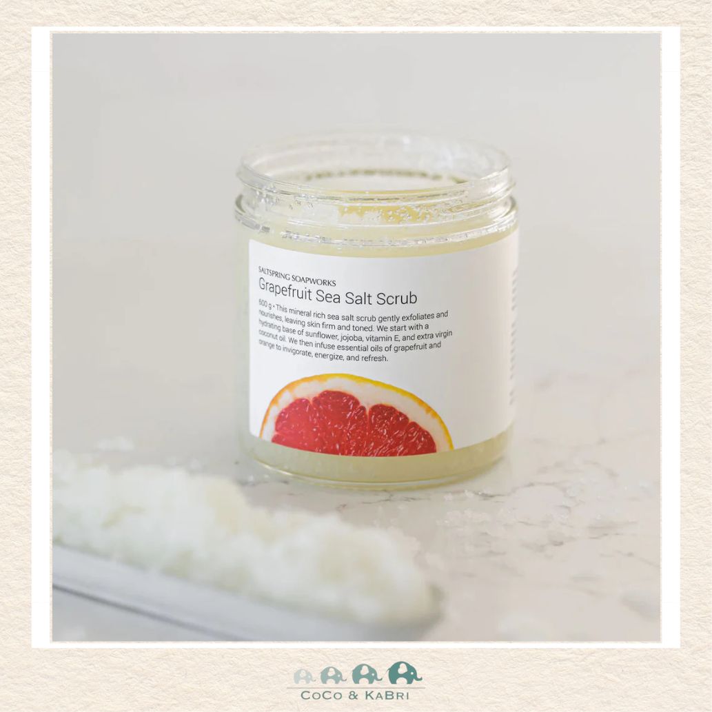 🇨🇦 Saltspring Soapworks Grapefruit Sea Salt Scrub, 600ml, CoCo & KaBri Children's Boutique, Brooks Alberta Canada