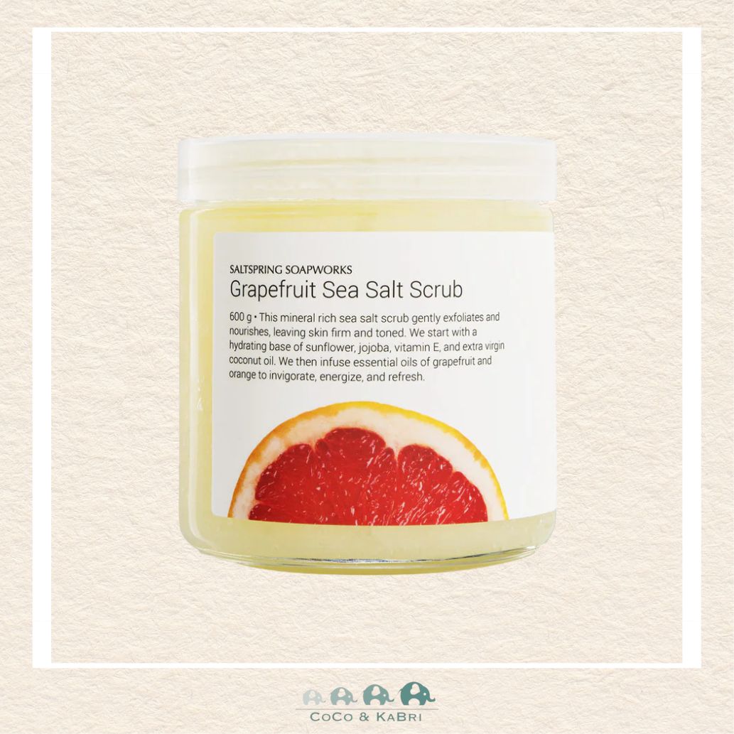 🇨🇦 Saltspring Soapworks Grapefruit Sea Salt Scrub, 600ml, CoCo & KaBri Children's Boutique, Brooks Alberta Canada
