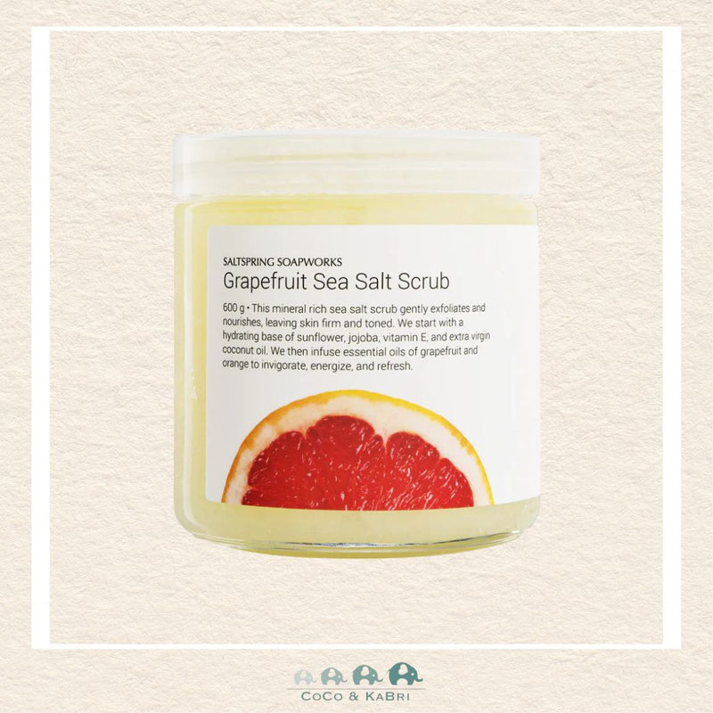 🇨🇦 Saltspring Soapworks Grapefruit Sea Salt Scrub, 600ml, CoCo & KaBri Children's Boutique, Brooks Alberta Canada