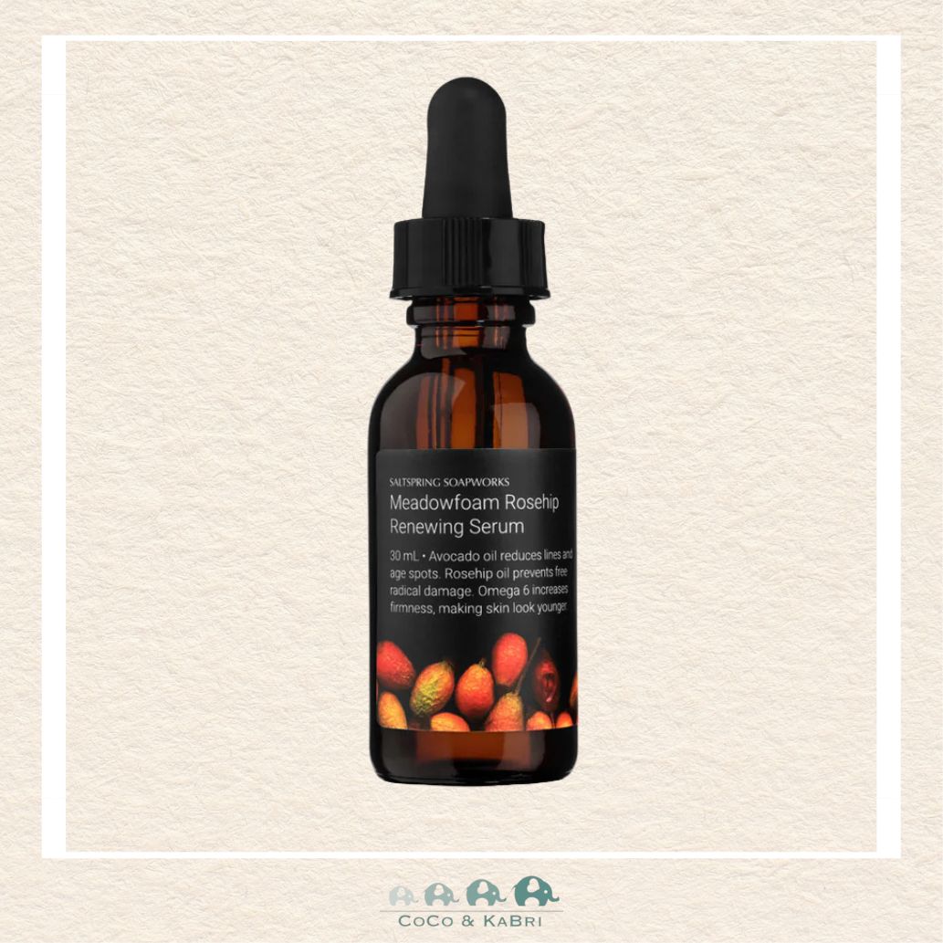 🇨🇦 Saltspring Soapworks Meadowfoam Rosehip Renewing Serum, 30ml, CoCo & KaBri Children's Boutique