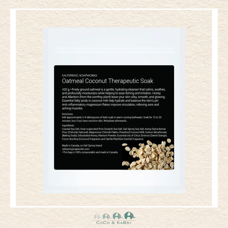 Saltspring Soapworks: Oatmeal Coconut Milk Therapeutic Soak, CoCo & KaBri Children's Boutique, Brooks Alberta Canada