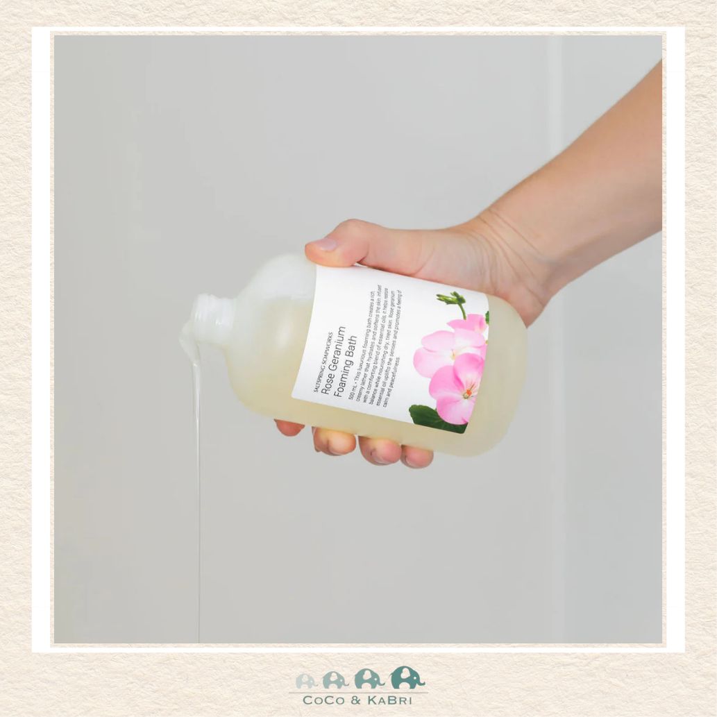 Saltspring Soapworks: Rose Geranium Foaming Bath (500ml), CoCo & KaBri Children's Boutique, Brooks Alberta Canada
