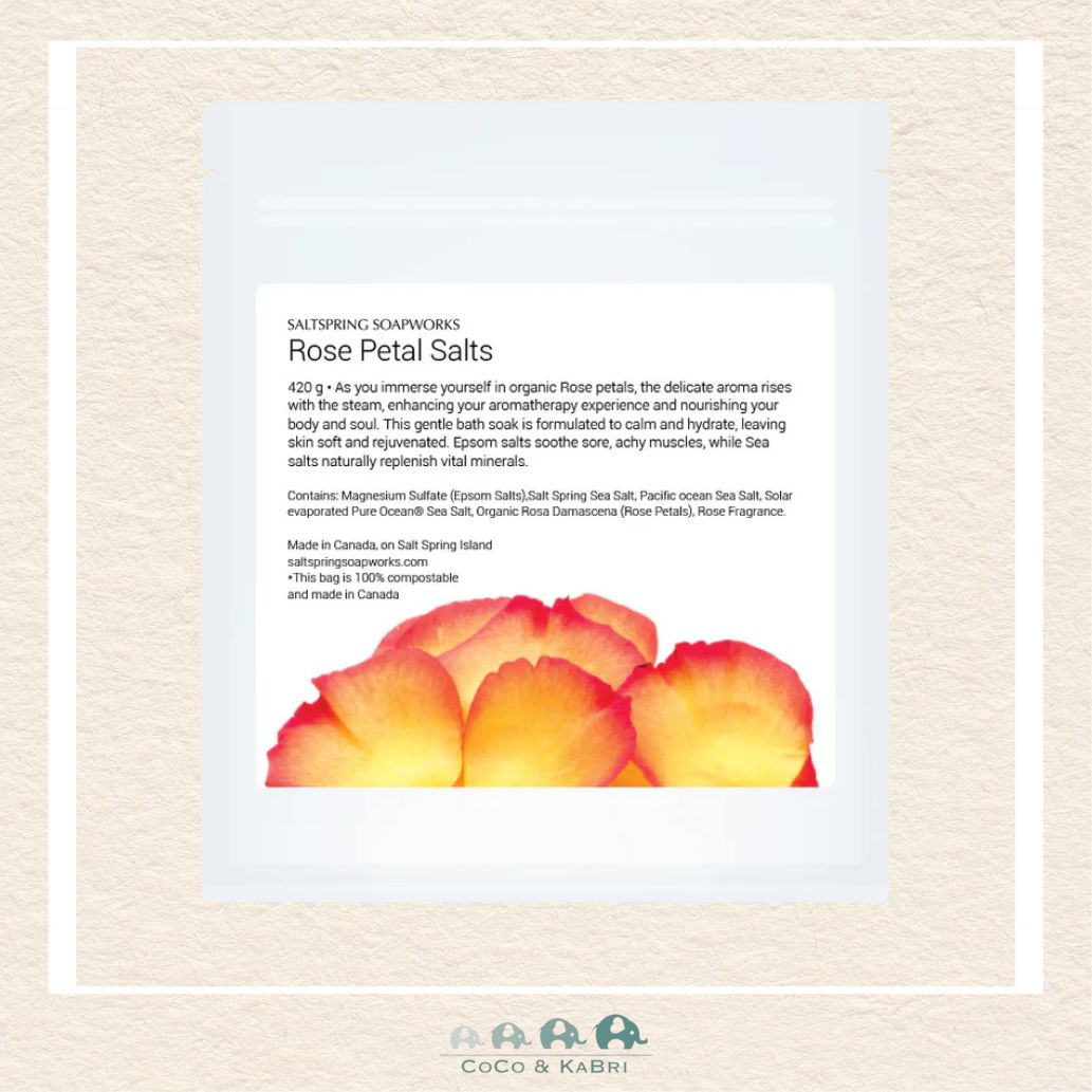 Saltspring Soapworks: Rose Petal Bath Salts, CoCo & KaBri Children's Boutique, Brooks Alberta Canada