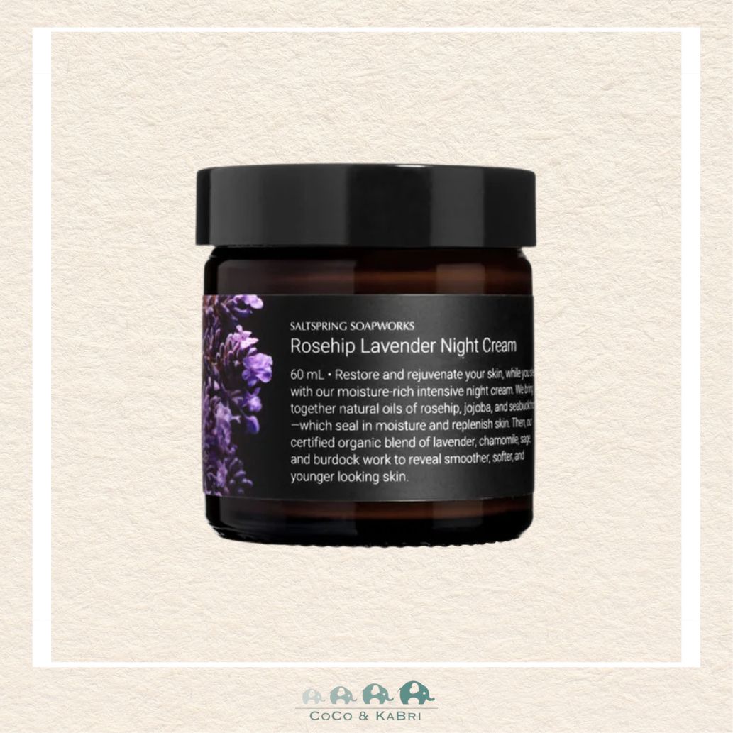 🇨🇦 Saltspring Soapworks Rosehip Lavender Night Cream, 60ml, CoCo & KaBri Children's Boutique, Brooks Alberta Canada