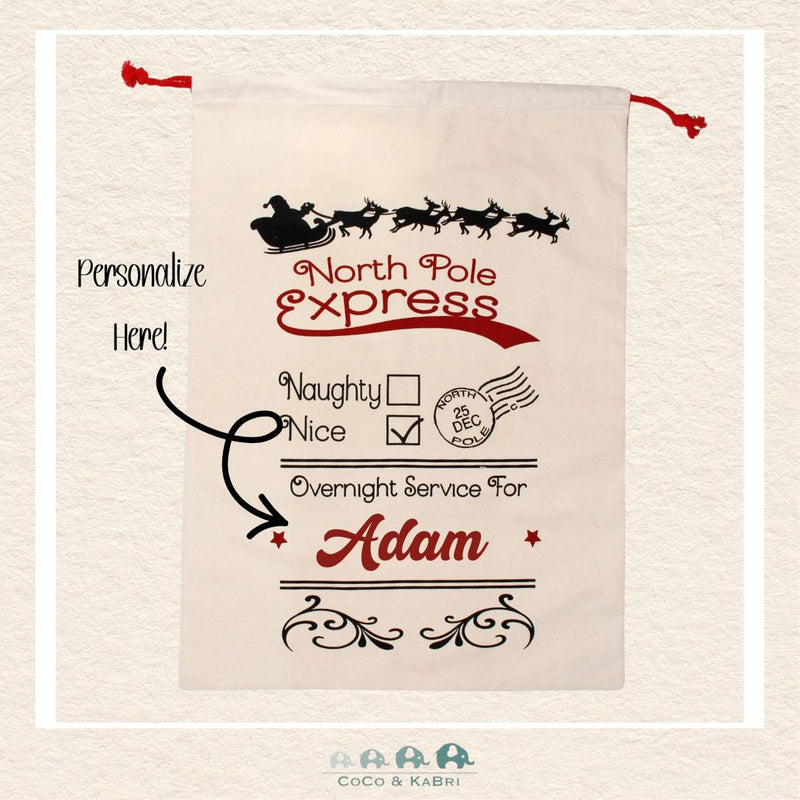 Santa Sack - North Pole Express, CoCo & KaBri Children's Boutique