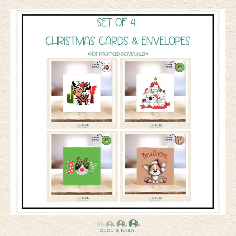 Set of 4 Cards - Christmas Set 3, CoCo & KaBri Children's Boutique
