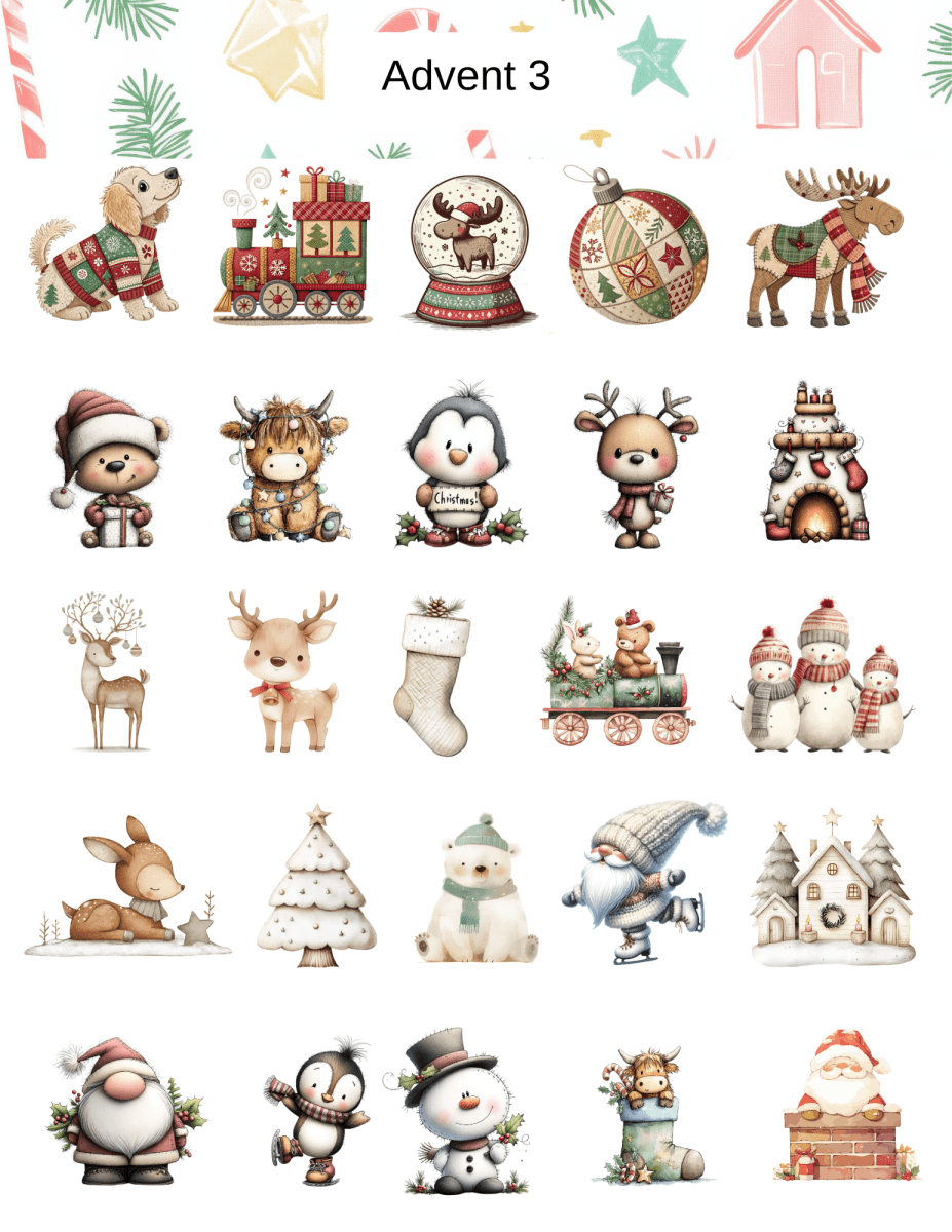 Sticker Advent Packs! 25 Days of Christmas Stickers, CoCo & KaBri Children's Boutique, Brooks Alberta Canada
