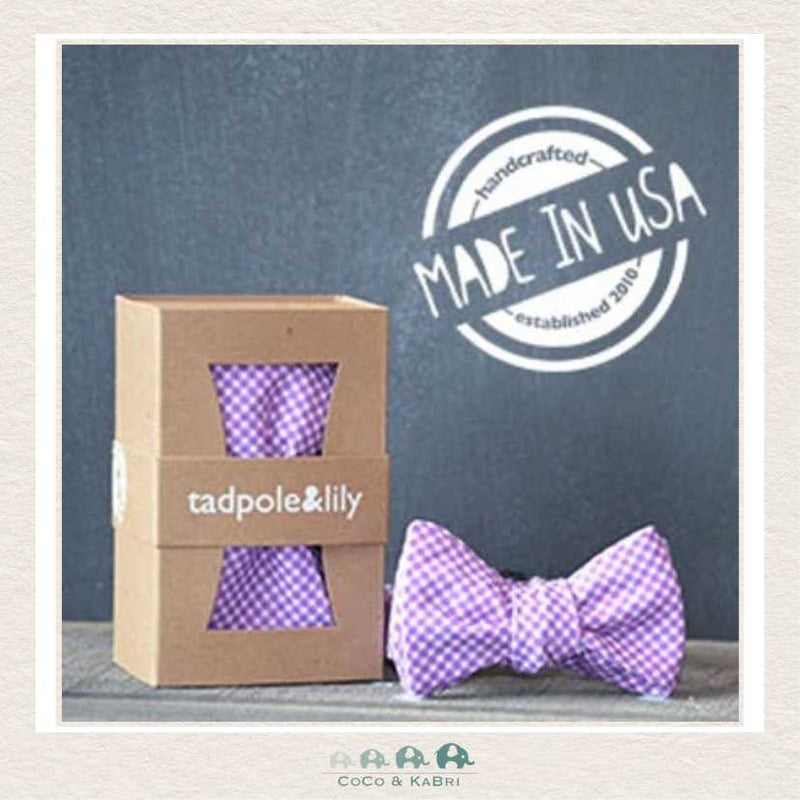 Tadpole & Lily Bowtie - Westin, Grape Gingham, CoCo & KaBri Children's Boutique