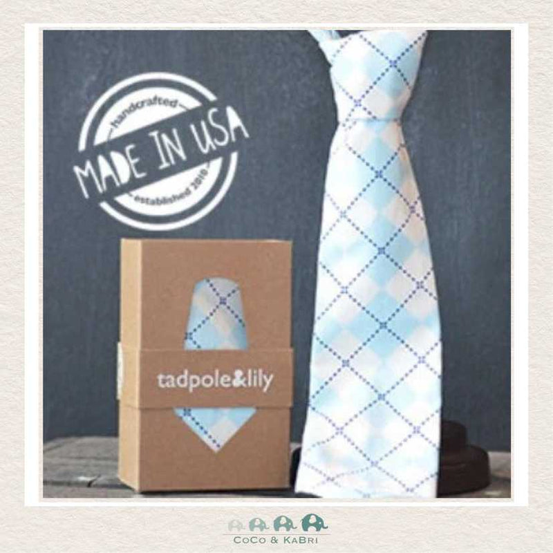 Tadpole & Lily Necktie - Harris Blue Argyle, CoCo & KaBri Children's Boutique