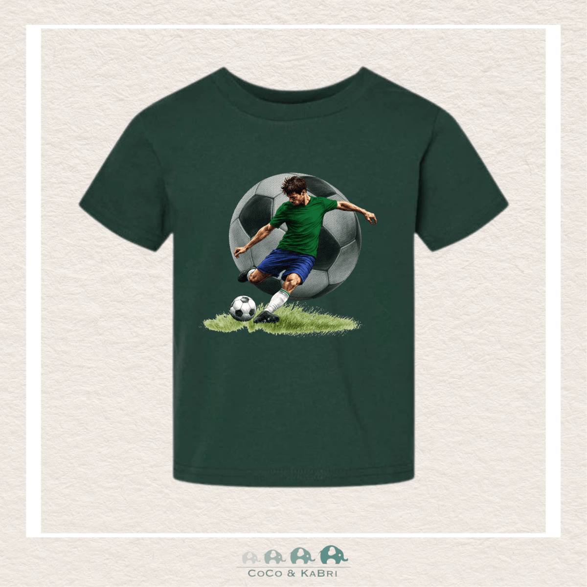 "The Alex" - Toddler Forest Green Tshirt - Soccer, CoCo & KaBri Children's Boutique, Brooks Alberta Canada