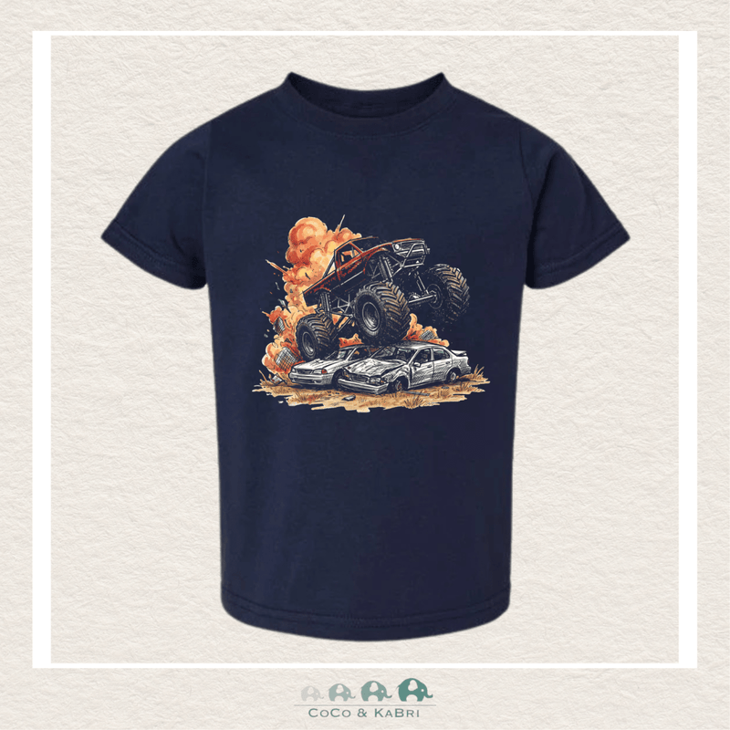 "The Alex" Toddler Tee - Monster Truck (Navy), CoCo & KaBri Children's Boutique, Brooks Alberta Canada