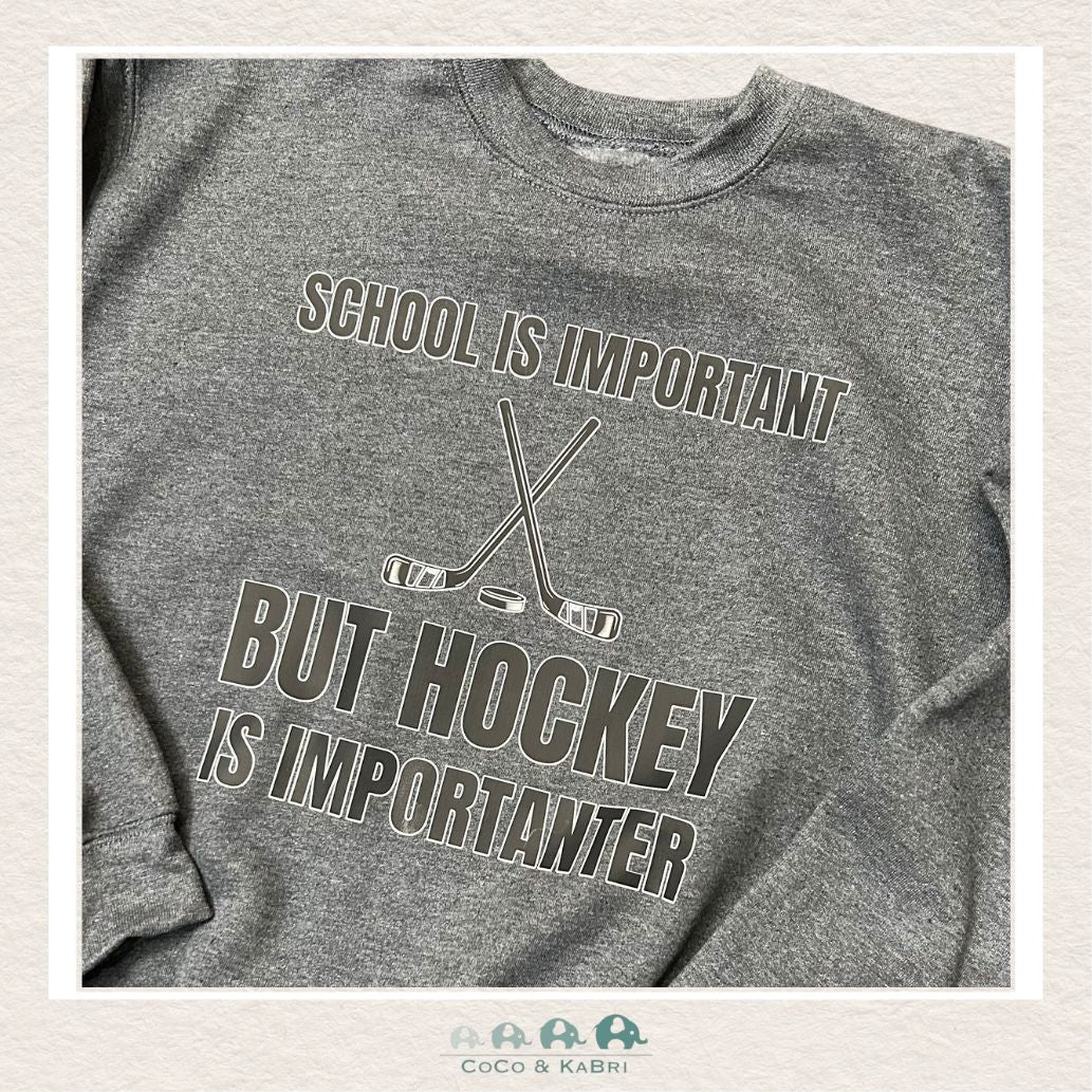 "The Bailey" Youth Sweatshirt - Charcoal Heather - School is Important (Made to Order), CoCo & KaBri Children's Boutique