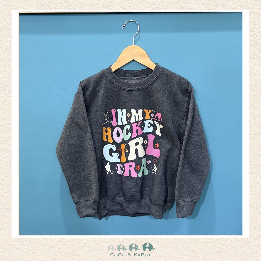 "The Bailey" Youth Sweatshirt - Dark Heather - In My Hockey Girl Era (Can be put any shirt/size), CoCo & KaBri