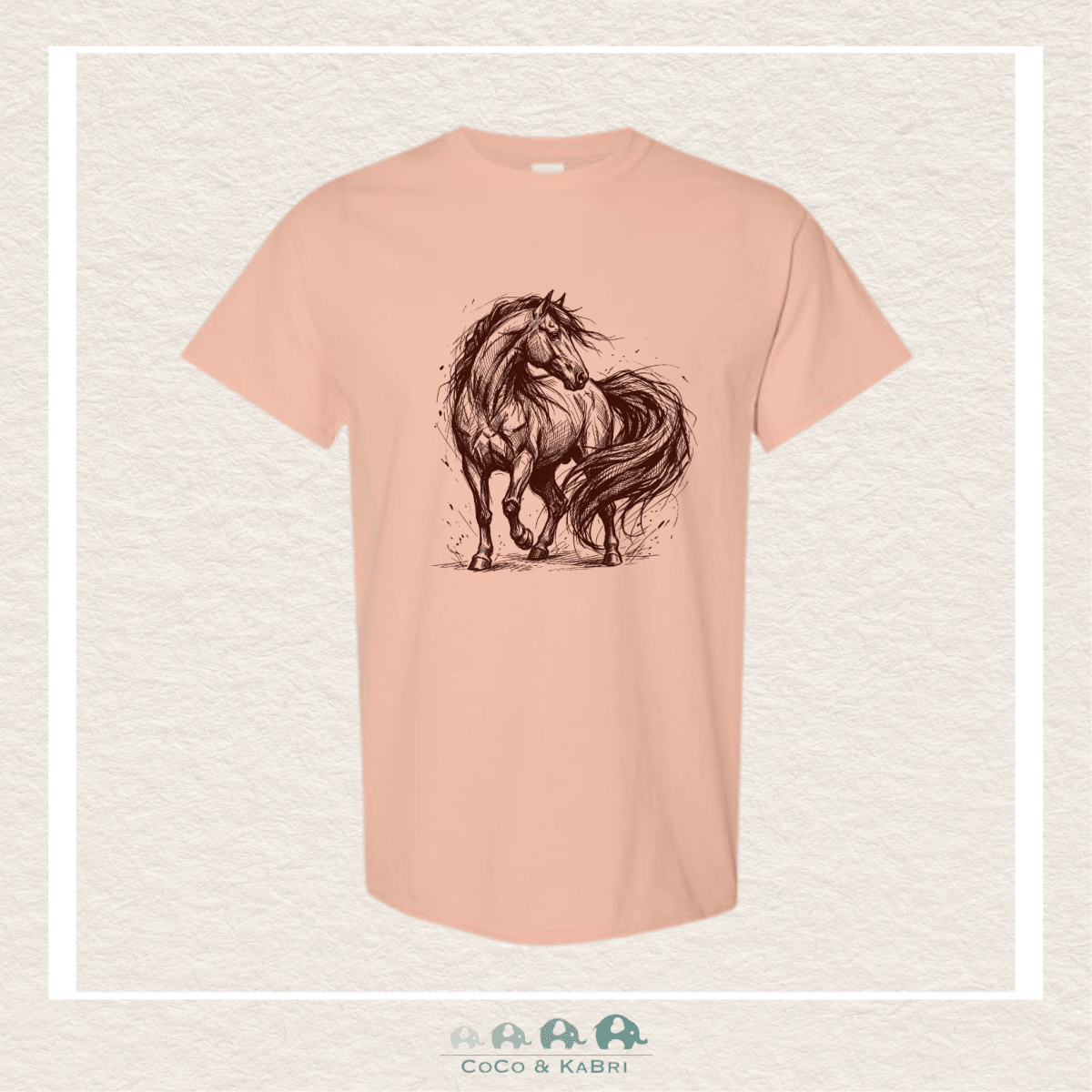 "The Billie" Youth Tee - Horse (Dusty Rose), CoCo & KaBri Children's Boutique, Brooks Alberta Canada