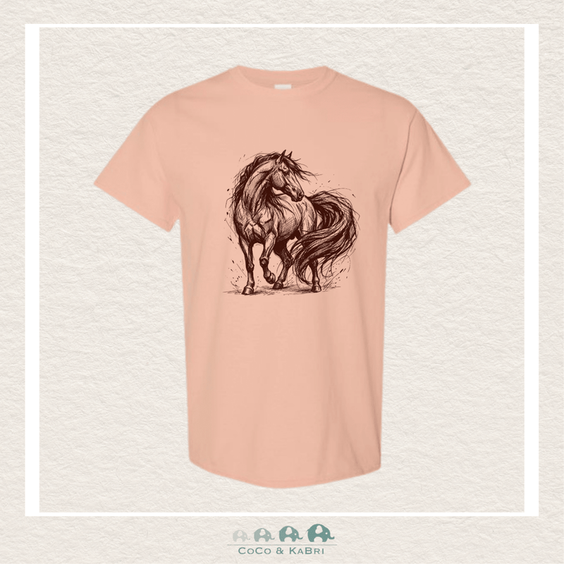 "The Billie" Youth Tee - Horse (Dusty Rose), CoCo & KaBri Children's Boutique, Brooks Alberta Canada