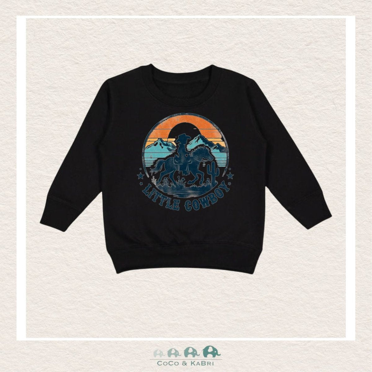 "The Drew" Sweatshirt - Toddler Fleece Crewneck (Black) Little Cowboy, CoCo & KaBri Children's Boutique