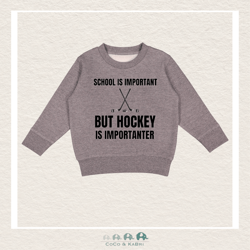 "The Drew" Sweatshirt - Toddler Fleece Crewneck (Charcoal) - School is Important...., CoCo & KaBri Children's Boutique